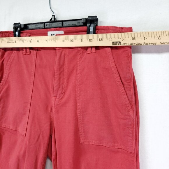 Pistola Utility Casual Pants Womens 29 Cropped Red Flat Front With Pockets - Picture 3 of 14